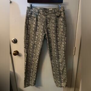 Adriano Goldschmied AG Snakeskin Mari High Rise Straight Pant 33R Plus Size Punk